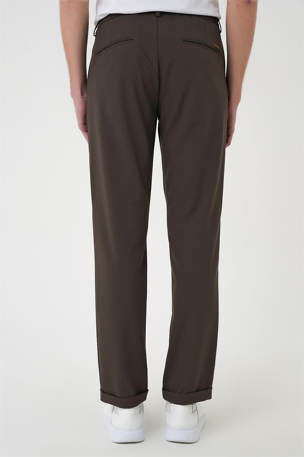 P 1185 Comfort Fit Beli Lastikli Toprak Jogger Pantolon 