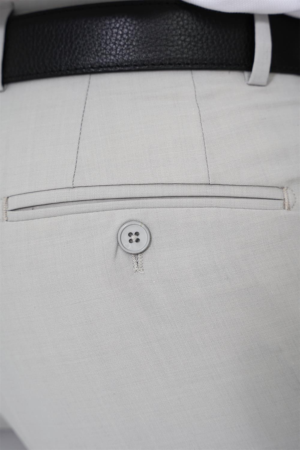P 1191 Slim Fit Pilesiz Yün Klasik Taş Kumaş Pantolon 