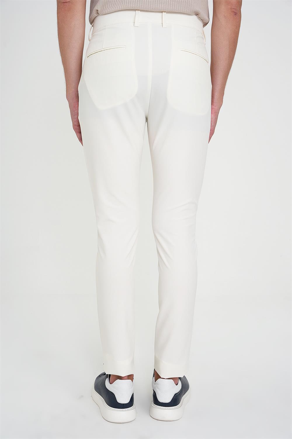 P 1197 PANTOLON SLİM FİT BEYAZ CASUAL