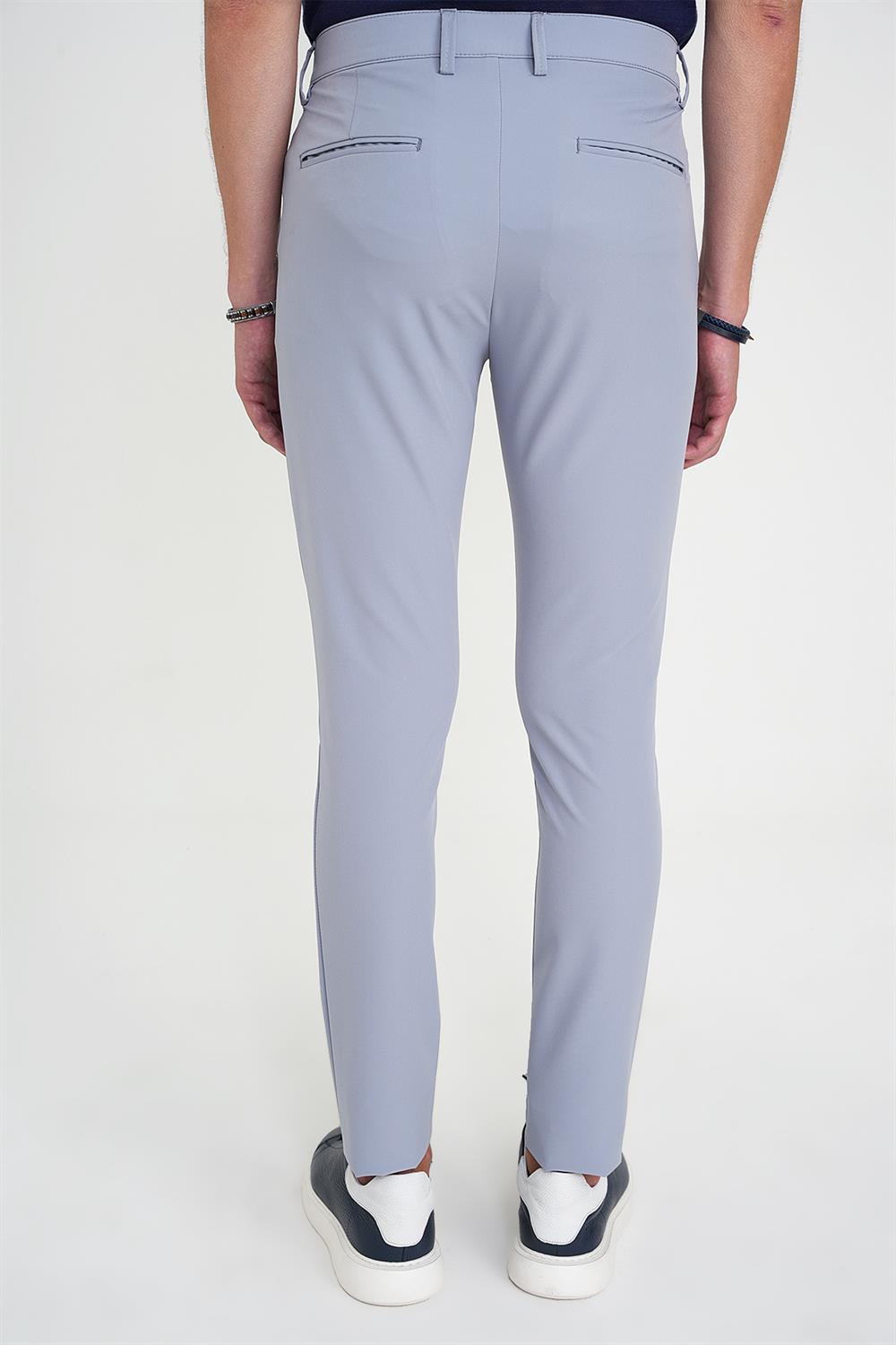 P 1197 PANTOLON SLİM FİT GRİ-MAVİ CASUAL