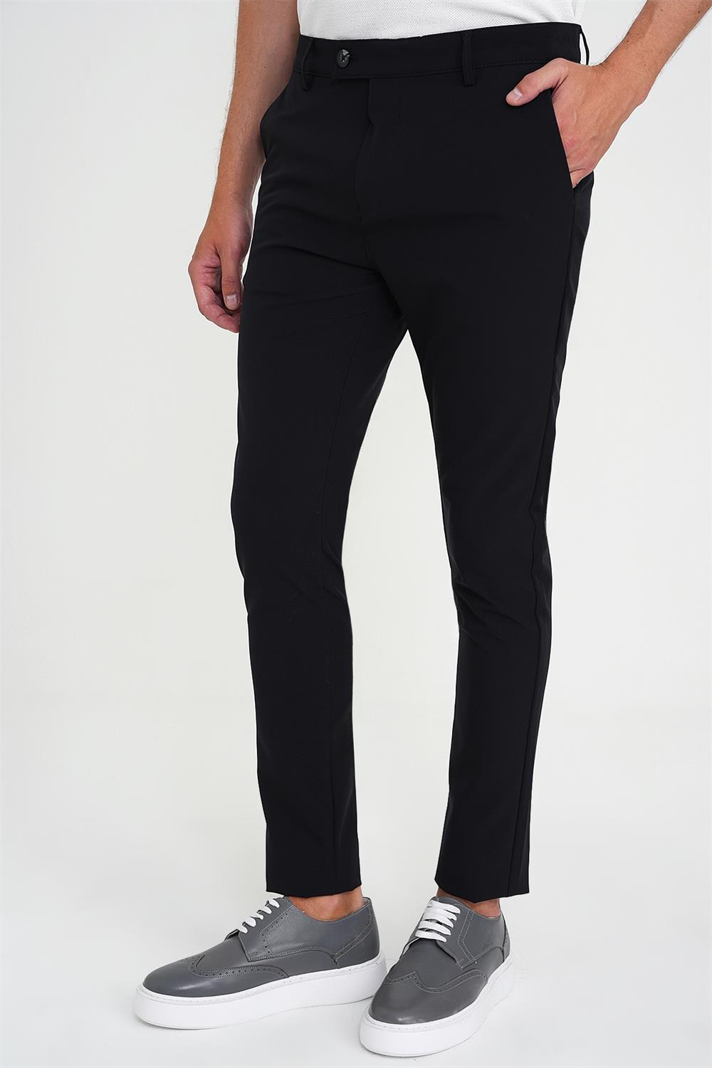 P 1197 PANTOLON SLİM FİT SİYAH CASUAL
