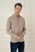 Slim Fit %100 Modal Uzun Kol Klasik Bej Gömlek  Gk 743