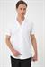 Slim Fit Apaş Yaka Kısa Kol Esnek Casuel Beyaz Gömlek  G 1589