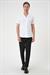 Slim Fit Apaş Yaka Kısa Kol Esnek Casuel Beyaz Gömlek  G 1589