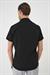 Slim Fit Apaş Yaka Kısa Kol Esnek Casuel Siyah Gömlek  G 1589