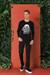 Slim Fit Baskılı Bisiklet Yaka Esnek Pamuk Siyah Tişört Ts 869