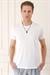 Slim Fit Bisiklet Yaka %100 Pamuk Ekru Tişört Ts 878