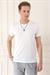 Slim Fit Bisiklet Yaka %100 Pamuk Ekru Tişört Ts 878