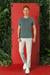 Slim Fit Bisiklet Yaka %100 Pamuk Gri Tişört Ts 878