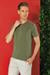 Slim Fit Bisiklet Yaka %100 Pamuk Haki Tişört Ts 878