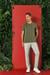 Slim Fit Bisiklet Yaka %100 Pamuk Haki Tişört Ts 878