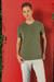 Slim Fit Bisiklet Yaka %100 Pamuk Haki Tişört Ts 878
