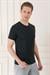 Slim Fit Bisiklet Yaka %100 Pamuk Koyu Siyah Tişört Ts 878