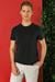 Slim Fit Bisiklet Yaka %100 Pamuk Siyah Tişört Ts 878