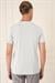Slim Fit Bisiklet Yaka Doku Desenli Pamuklu Açık Gri Tişört Ts 881