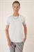 Slim Fit Bisiklet Yaka Doku Desenli Pamuklu Açık Gri Tişört Ts 881