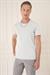 Slim Fit Bisiklet Yaka Doku Desenli Pamuklu Açık Gri Tişört Ts 881