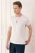 Slim Fit Bisiklet Yaka Düz Pamuklu Açık Bej Tişört Ts 823
