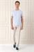 Slim Fit Bisiklet Yaka Düz Pamuklu Buz Mavi Tişört Ts 823