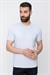 Slim Fit Bisiklet Yaka Düz Pamuklu Gri Tişört Ts 823