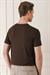 Slim Fit Bisiklet Yaka Düz Pamuklu Kahverengi Tişört Ts 823