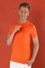 Slim Fit Bisiklet Yaka Düz Pamuklu Oranj Tişört Ts 823