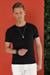 Slim Fit Bisiklet Yaka Düz Pamuklu Siyah Tişört Ts 823