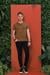 Slim Fit Bisiklet Yaka Düz Pamuklu Tarçın Tişört Ts 823