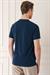 Slim Fit Bisiklet Yaka Pamuklu Lacivert Tişört Ts 880