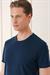 Slim Fit Bisiklet Yaka Pamuklu Lacivert Tişört Ts 880