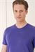 Slim Fit Bisiklet Yaka Pamuklu Mor Tişört Ts 880