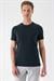 Slim Fit Bisiklet Yaka Pamuklu Siyah Tişört Ts 880