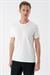 Slim Fit Bisiklet Yaka Sıva Dokuma Pamuklu Ekru Tişört Ts 882