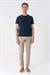 Slim Fit Bisiklet Yaka Sıva Dokuma Pamuklu Lacivert Tişört Ts 882