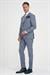 Slim Fit Çift Yırtmaç Esnek Yelekli Klasik Havacı Mavi Takım Elbise Tk 916