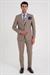 Slim Fit Çift Yırtmaç Esnek Yün Vizon Takım Elbise Tk 918