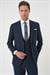 Slim Fit Çift Yırtmaç Keten Karışımlı Yelekli Klasik Lacivert Takım Elbise  Tk 914