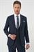 Slim Fit Çift Yırtmaç Keten Karışımlı Yelekli Klasik Lacivert Takım Elbise  Tk 914