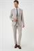 Slim Fit Çift Yırtmaç Keten Karışımlı Yelekli Klasik Taş Takım Elbise  Tk 914