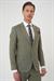 Slim Fit Çift Yırtmaç Keten Karışımlı Yelekli Klasik Haki Takım Elbise  Tk 914