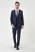 Slim Fit Çift Yırtmaç Keten Karışımlı Yelekli Klasik Lacivert Takım Elbise  Tk 914