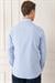 Slim Fit Dikine Çizgili %100 Pamuk Klasik Mavi Beyaz Gömlek Gk 721