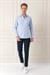 Slim Fit Dikine Çizgili %100 Pamuk Klasik Mavi Beyaz Gömlek Gk 721