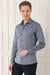 Slim Fit Dokulu %100 Pamuk Klasik Lacivert Gömlek Gk 725