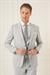 Slim Fit Dokulu Çift Yırtmaç Yelekli Klasik Gri Takım Elbise Tk 898