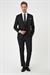 Slim Fit Dokulu Çift Yırtmaç Yelekli Klasik Siyah Takım Elbise Tk 898