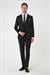 Slim Fit Dokulu Çift Yırtmaç Yelekli Klasik Siyah Takım Elbise Tk 898
