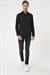 Slim Fit Dokulu Düğmeli Yaka Pamuklu Klasik Siyah Gömlek Gk 739