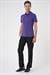 Slim Fit Düğmeli Polo Yaka Pamuklu Mor Tişört Ts 879