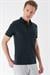Slim Fit Düğmeli Polo Yaka Pamuklu Siyah Tişört Ts 879